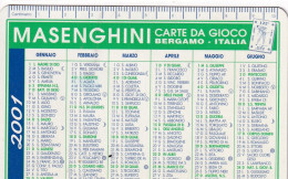 Calendarietto - Masenghini - Carte Da Gioco - Bergamo - Anno 2001 - Small : 2001-...