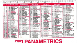 Calendarietto - Panametrics - Anno 2001 - Petit Format : 2001-...