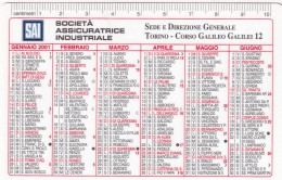 Calendarietto - Sai - Società Assicuratrice Industriale - Torino - Anno 2001 - Petit Format : 2001-...