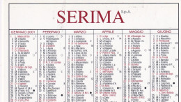 Calendarietto - Serima - Anno 2001 - Small : 2001-...