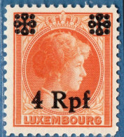 Luxemburg 1940 4 Rpf Wide Overprint 10 Mm 1 Value Mi 18 II See Comparison With Standard Overprint MNH - 1940-1944 Ocupación Alemana