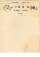 Facture Illustrée Serrurerie Maréchalerie J. POUYADE Fils à RUDEAU LADOSSE 24 DORDOGNE - 1900 – 1949