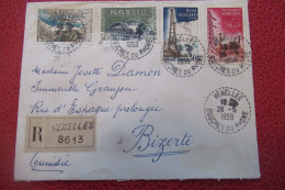 FRANCE Lettre Recommandée   Du  26 05 1959 De Venelles  Pour Bizerte - Cartas & Documentos