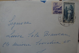 Busta Affrancata 15 Lire Italia Al Lavoro (Liguria) E 6 Lire Democratica - 1946-60: Poststempel