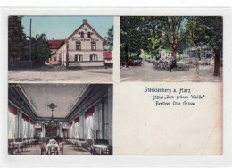 39011321 - Stecklenberg A. Harz Aussen- Und Innenansicht Vom Hotel  Zum Gruenen Walde  Und Gastgarten Gelaufen Von 1914 - Sonstige & Ohne Zuordnung