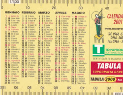 Calendarietto - Tabula - Anno 2001 - Tamaño Pequeño : 2001-...