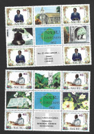 Nauru 1982 Christmas Set Of 4 X 4 In Blocks Of 9 Setenant With 5 Labels MNH - Nauru