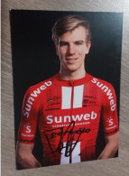 Autographe Nils Eekhoff Sunweb - Cyclisme