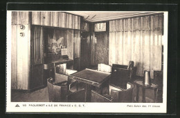 AK Passagierschiff Ile De France, Petit Salon Des 1. Classe  - Steamers