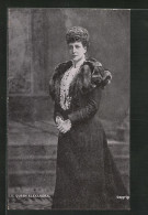 Pc Königin Alexandra Von England Im Kleid Mit Pelzstola  - Familles Royales