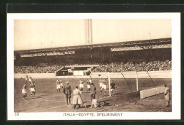 AK Olympische Spelen 1928, Italia-Egypte, Spelmoment, Fussball  - Fussball