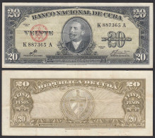 Kuba - Cuba 20 Peso 1960 Pick 80c VF (3)    (25731 - Andere - Amerika