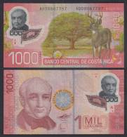 COSTA RICA 1000 Colones Banknote 2009 Pick 274a VF (3) Li-Polymer (29635 - Other - America