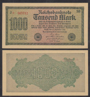 Ro 75d 1000 Mark 1922 Pick 76i UNC (1) WZ Dornen FZ: SB Serie J Star Note - Altri & Non Classificati