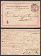 GOERLITZ Deutsches Reich 1886 10Pfennige Postkarte Ganzsache Nach Brüssel (32197 - Autres & Non Classés