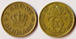 Dänemark - Denmark 1 Kronor Münze 1925 Christian X.1912-1947   (r758 - Danemark