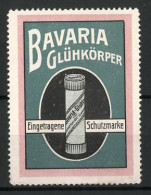 Reklamemarke Bavaria Glühkörper Mit Eingetragener Schutzmarke  - Erinofilia