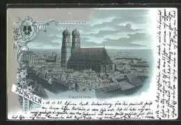 Mondschein-Lithographie München, Die Frauenkirche, Münchner Kindl  - Sonstige & Ohne Zuordnung