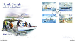 South Georgia. Nave A Vapore "Viola" 2015. 2 FDC. - Islas Malvinas