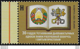 2022 Bielorussia Relazioni Diplomatiche Santa Sede 1v. - Bielorrusia