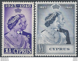 1948 Cipro Silver Wedding 2v. MNH SG N. 166/67 - Other & Unclassified