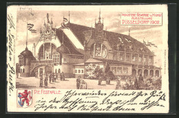 Lithographie Düsseldorf, Industrie- Und Kunst-Ausstellung 1902, An Der Festhalle  - Expositions