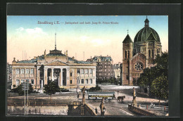 CPA Strassburg I. E., Justizpalast Et Kath. Jung-St. Peters-l'Église  - Other & Unclassified