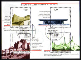 DEUTSCHLAND BLOCK 37 GESTEMPELT DEUTSCHE ARCHITEKTUR PHILHARMONIE NATIONALGALERIE WALLFAHRTSKIRCHE - Autres & Non Classés