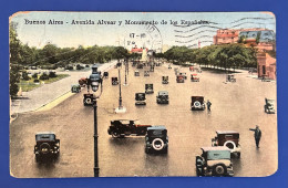 832 ARGENTINA BUENOS AIRES AVENIDA ALVEAR Y MONUMENTO DE LOS ESPAÑOLES RARE POSTCARD - Argentina