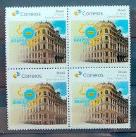 PB 17 Brazil Personalized Stamp Brapex Historic Building Map Gomado 2015 Block Of 4 - Personalisiert