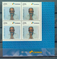 SI 19 Brazil Institutional Stamp Gilberto Gil Music 2024 Block Of 4 Vignette Correios - Personalizzati