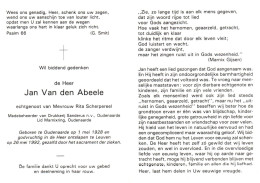 Jan Van Den Abeele (1928-1992) - Devotieprenten