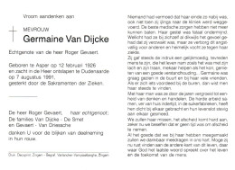 Germaine Van Dijcke (1926-1991) - Devotieprenten