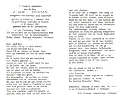 Alberic Vroman (1915-1991) - Devotieprenten