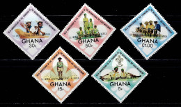 GHA-10- GHANA- 1973 - MNH - SC#:484-488 - SCOUTS- OVPTD- 1ST WORLD SCOUT CONFERENCE IN AFRICA - Ghana (1957-...)