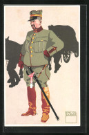 Künstler-AK Sign. Emil Huber: Schweizer Felduniform, 5. Train Oberst-Lieutenant  - Other & Unclassified