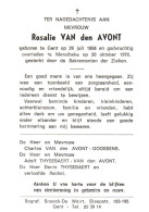 Rosalie Van Den Avont (1884-1978) - Devotieprenten
