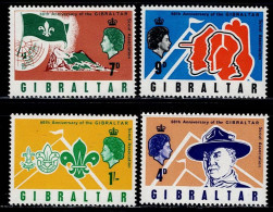 GIB-01- GIBRALTAR- 1968 - MNH - SC#:209-212 - SCOUTS- 60TH ANNIVERSARY OF THE SCOUTS - Gibraltar