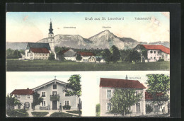 AK St. Leonhard, Geschäftshaus, Schule, Totalansicht Mit Kirche  - Other & Unclassified