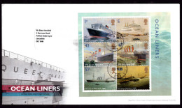 2004 Ocean Liners Souvenir Sheet Unofficial First Day Cover. - 2001-10 Ediciones Decimales