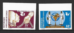 Congo 1975 International Woman's Year Set Of 2 Imperforate / Non Dentele MNH - Nuevas/fijasellos