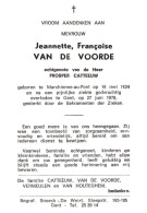 Jeannette Françoise Van De Voorde (1924-1978) - Images Religieuses