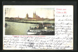 AK Köln, Panorama Von Deutz Aus Mit Schiffbrücke  - Koeln