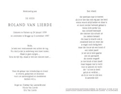 Roland Van Lierde (1959-1997) - Devotieprenten