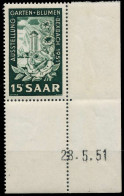 SAARLAND 1951 Nr 307Br Postfrisch ECKE-URE X78415E - Nuevos