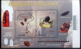 D653  Minerals - Brasil Bloc 2001 MNH - 2,25 - Mineralien