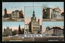 AK Posen / Poznan, Ansiedelungs-Kommission, Kgl. Akademie, Schloss  - Posen