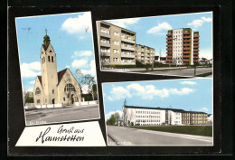 AK Haunstetten, Landsberger Strasse, Fröbelschule, Ev. Kirche  - Landsberg