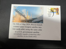 23-5-2024 (6 Z 2)  Russia Launch Counter-space Weapon Satellite Into Low Earth Orbid (oz Stamp) - Autres & Non Classés