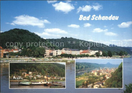 72479596 Bad Schandau Ansicht Vom Elbufer Bootsanleger Panorama Elbsandsteingebi - Bad Schandau